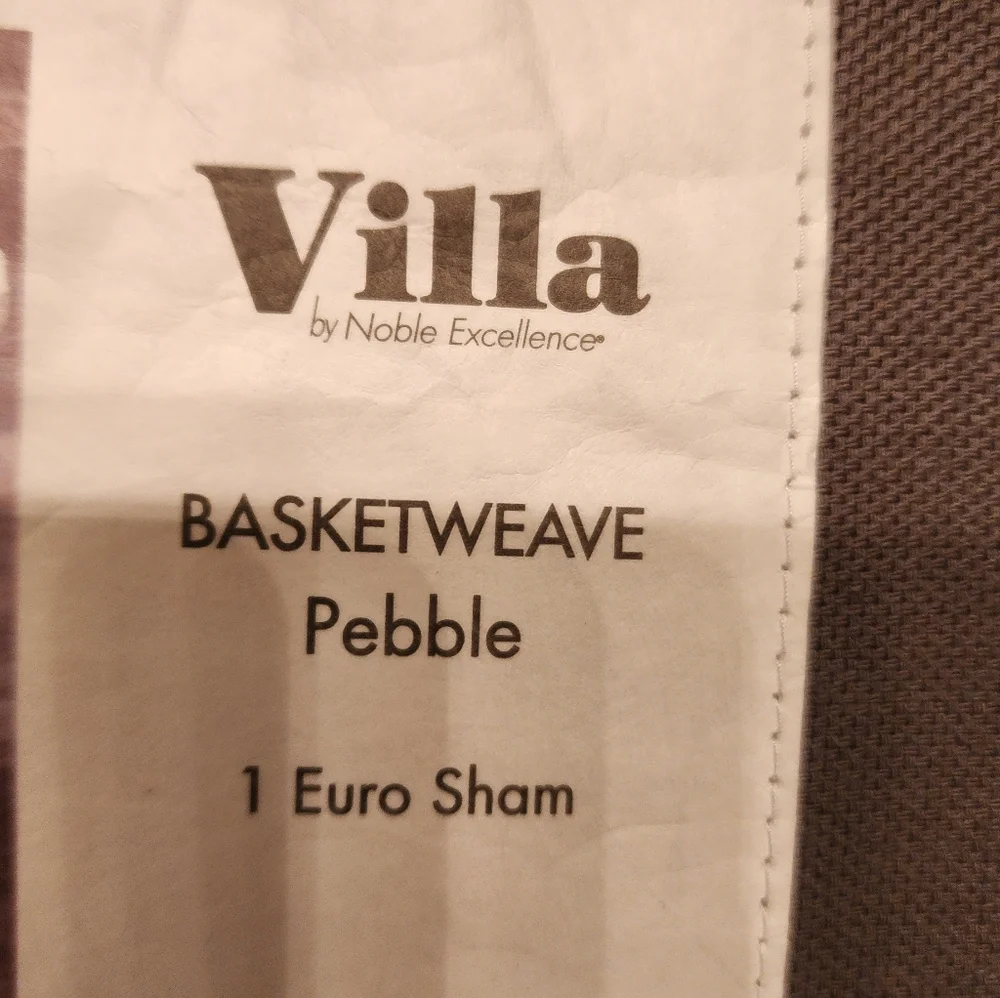 Villa x Noble Excellence Basketweave pebble European Sham in gray 26x26